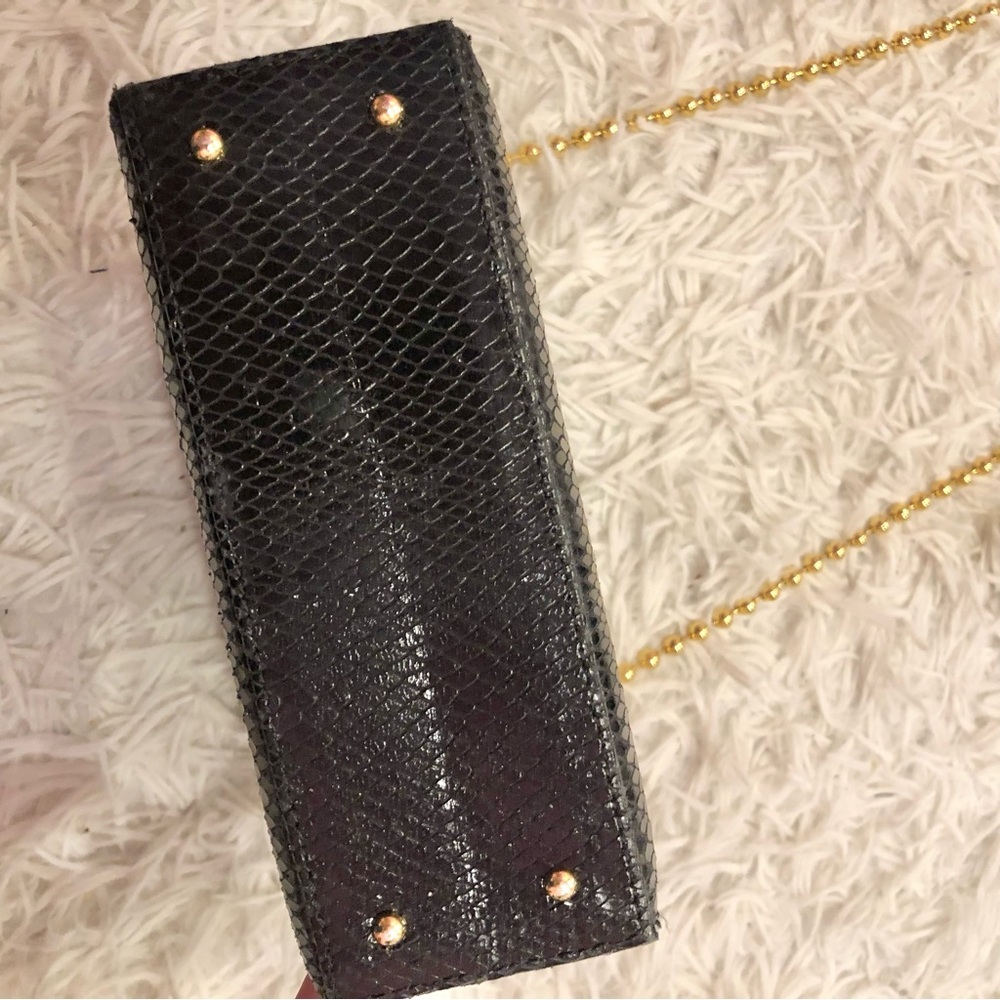 Stuart Weitzman Vintage Reptile Embossed Square M… - image 3